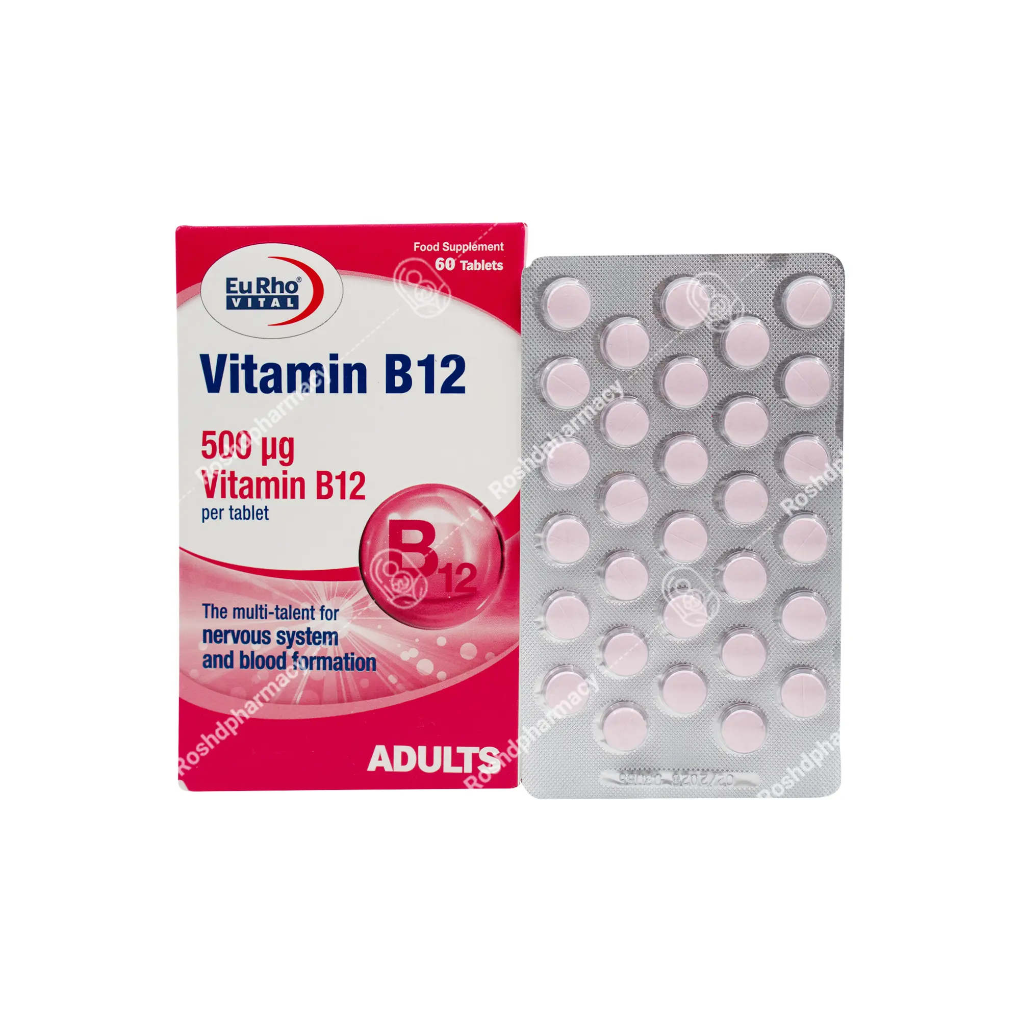 قرص ویتامین ب12 یوروویتال 500 میکروگرم
