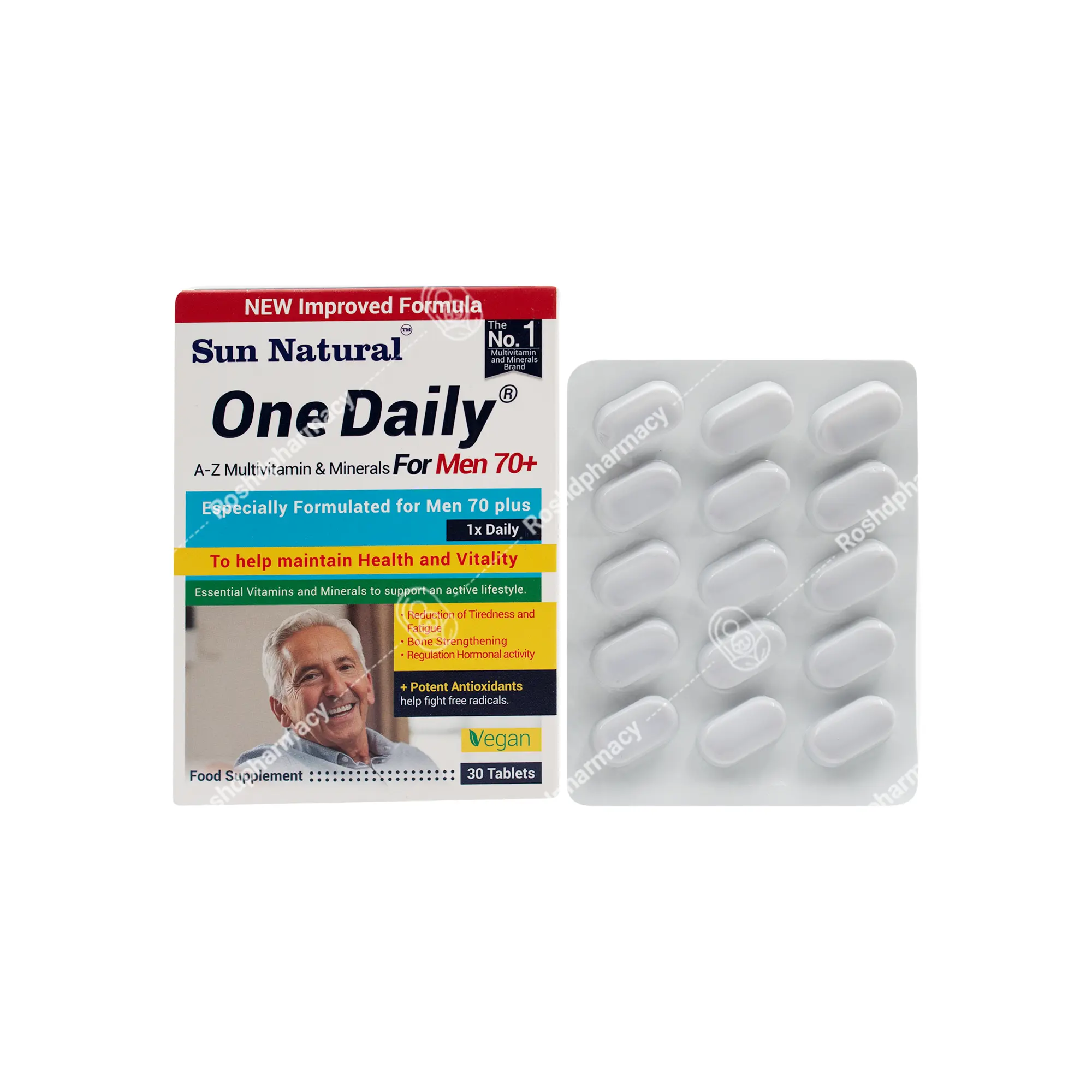 قرص مولتی ویتامین و مینرال وان دیلی آقایان بالای ۷۰ سال سان نچرال