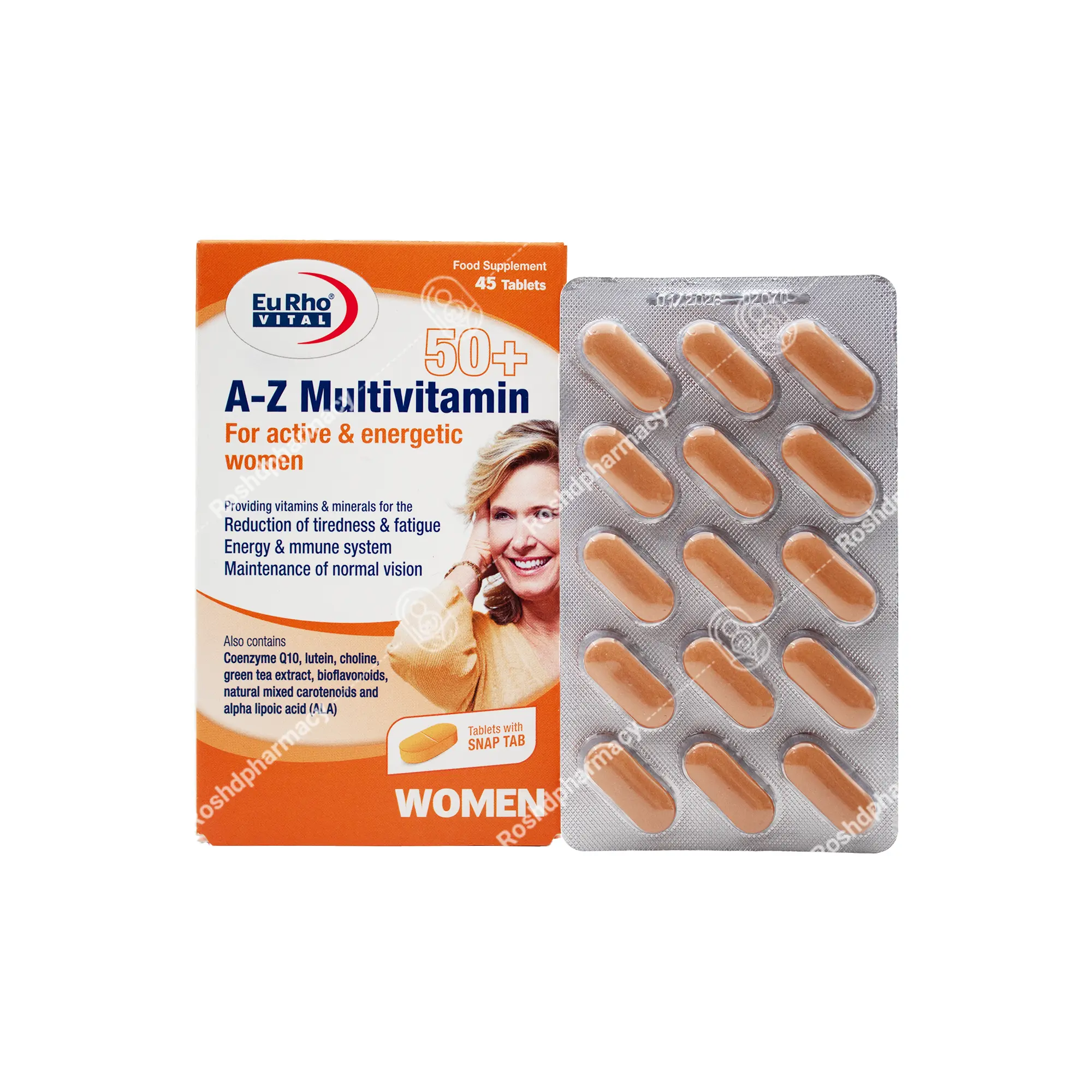 قرص A Z مولتی ویتامین بالای 50 سال بانوان یوروویتال