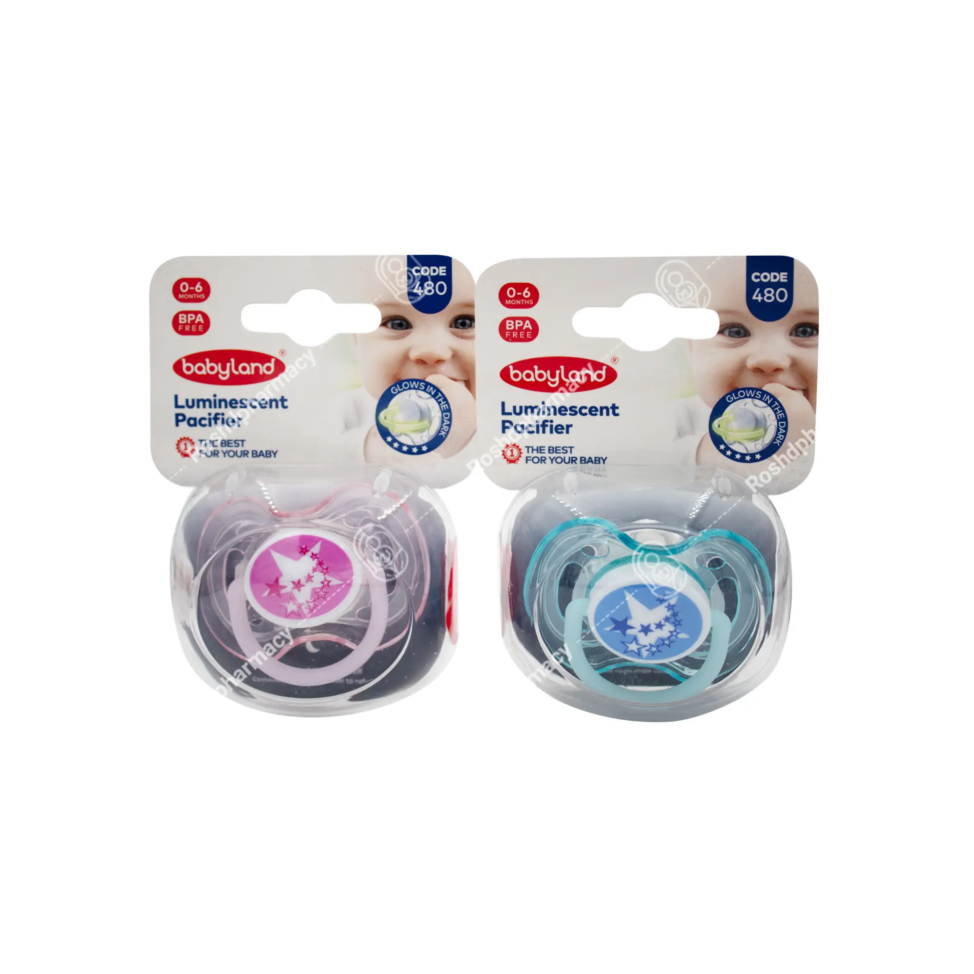 پستانک شب تاب فندوقی کد ۴۸۰ بیبی لند