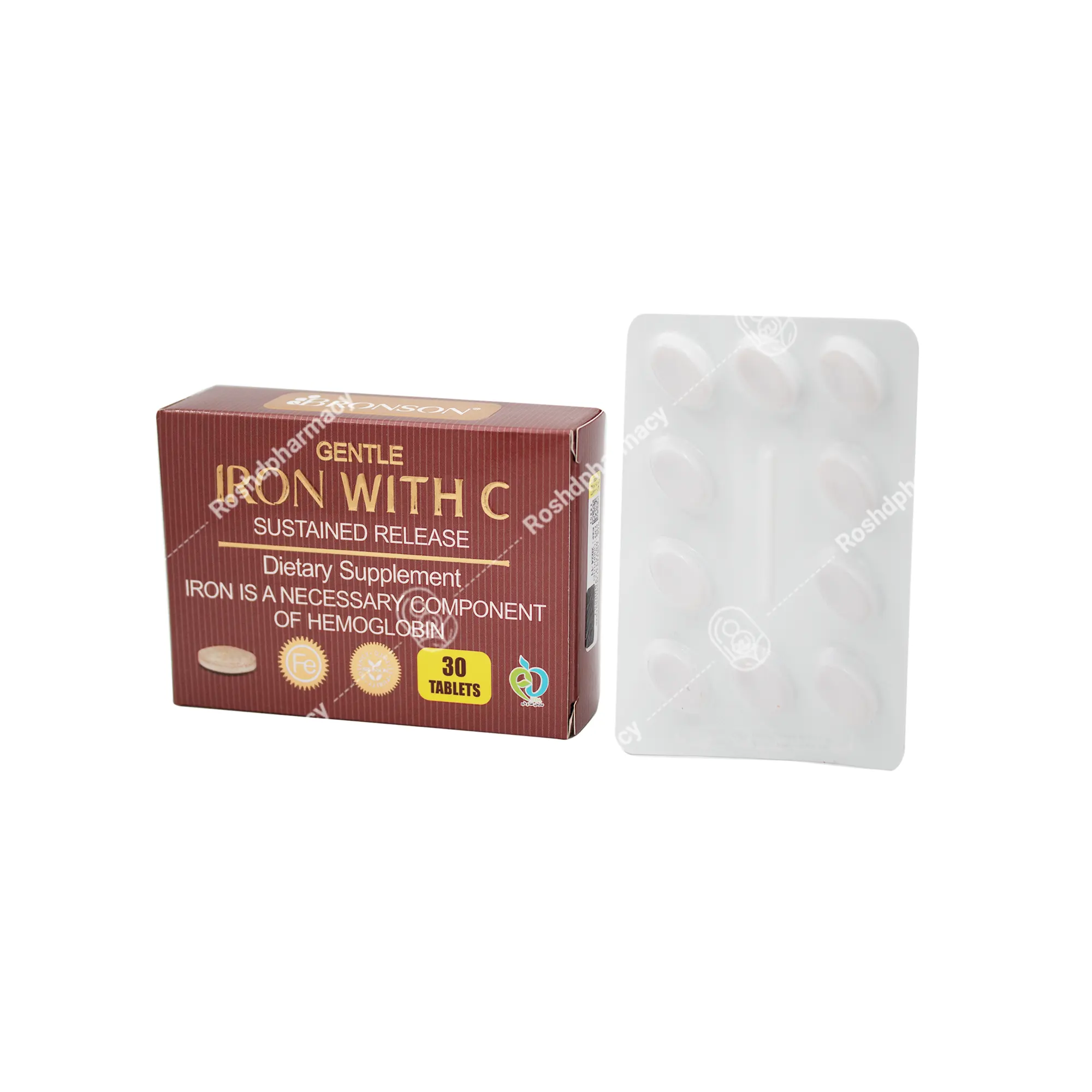 قرص پیوسته رهش آهن و ویتامین سی برونسون