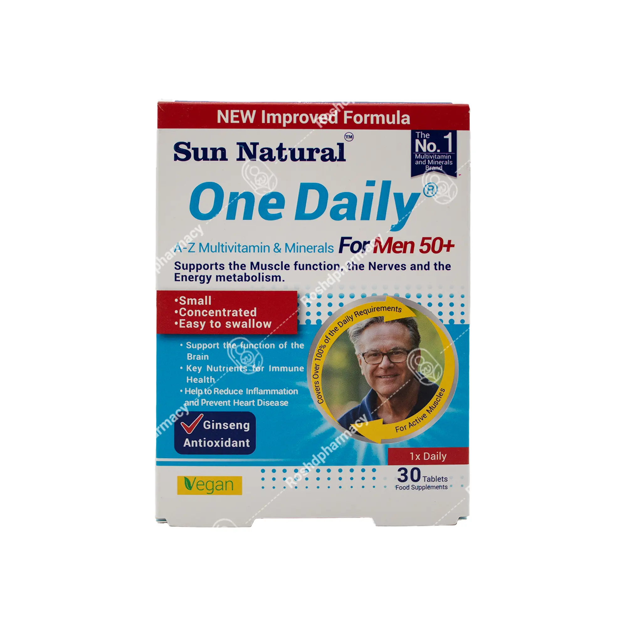 قرص مولتی ویتامین و مینرال وان دیلی آقایان بالای ۵۰ سال سان نچرال