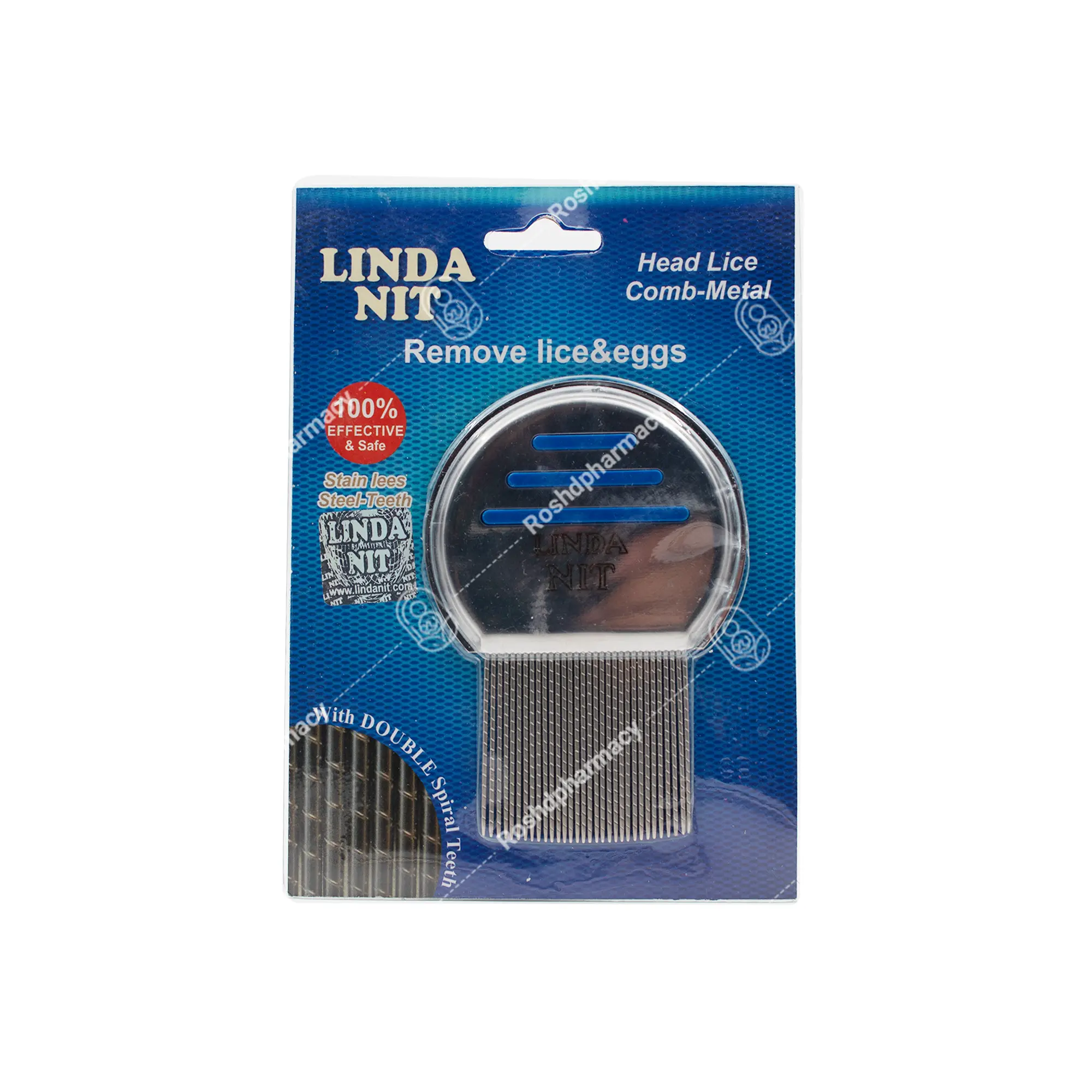 شانه ضد شپش لیندانیت مدل تمام استیل لیندانیت