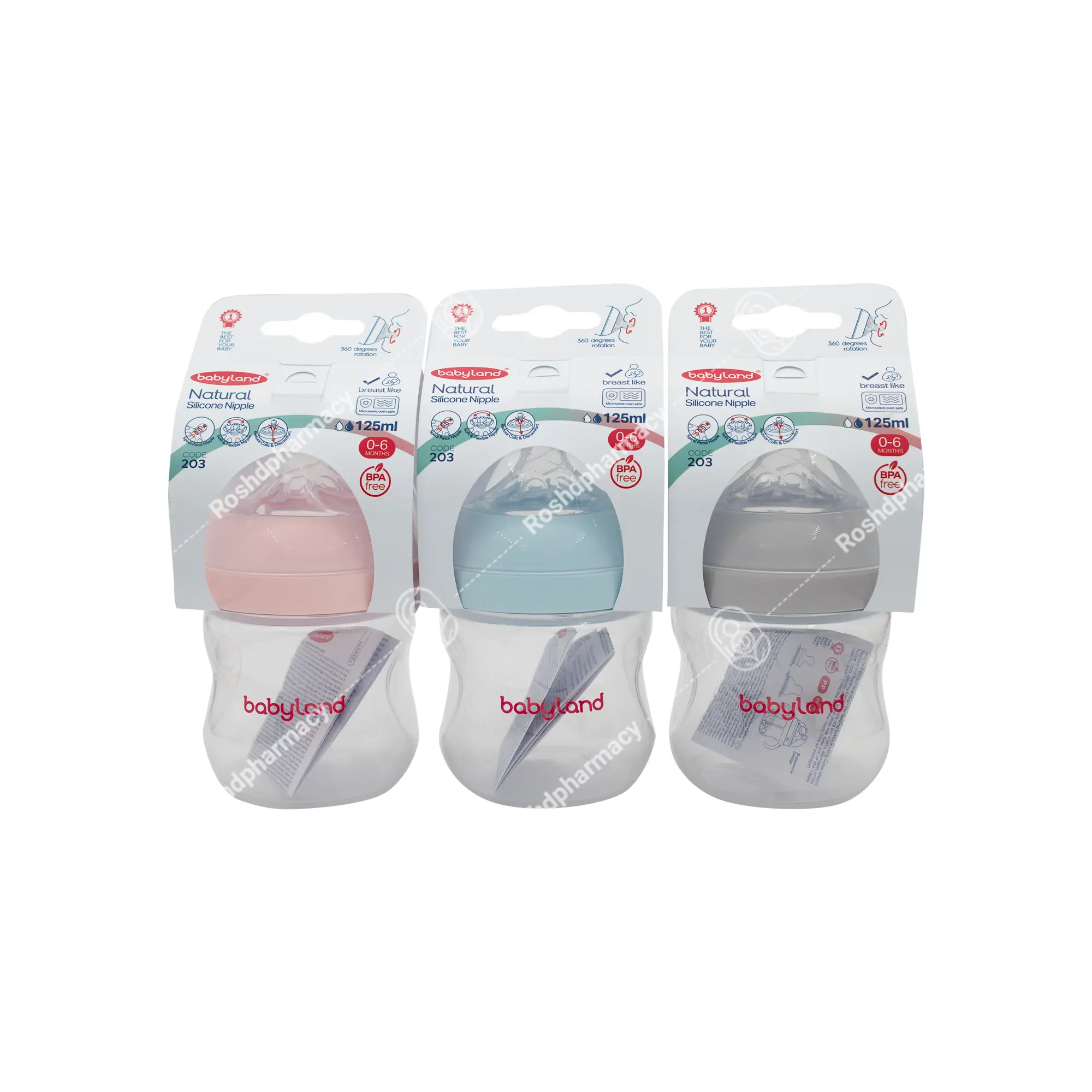 شیشه شیر نچرال کد 203 بیبی لند