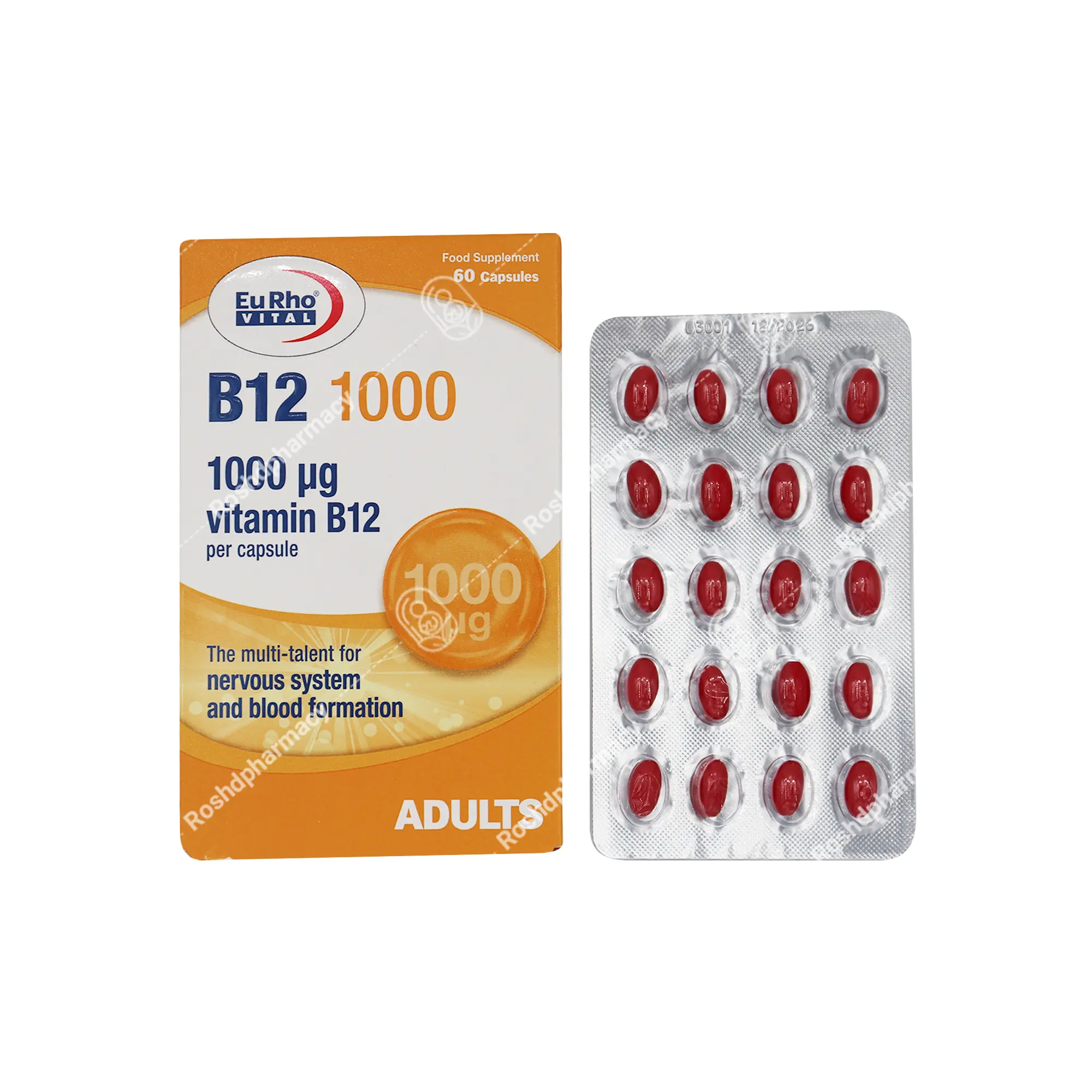 ویتامین ب12 یوروویتال 1000 میکروگرم
