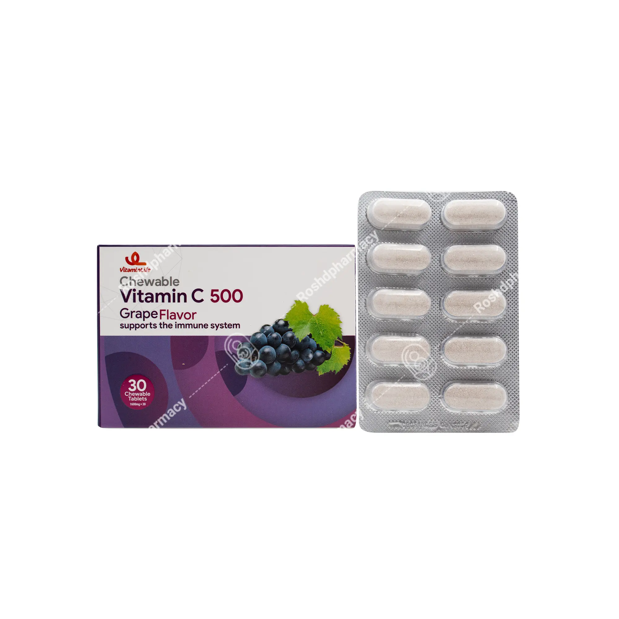 قرص ویتامین ث جویدنی 500 میلی گرمی ویتامین لایف